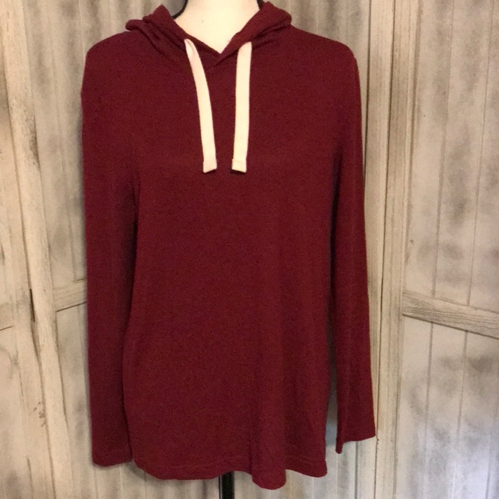 ZYIA Maroon Hoodie with Cream Drawstrings